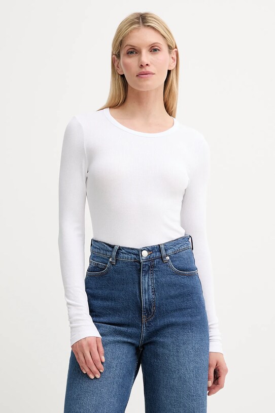 MUNTHE longsleeve CUTEST uni alb 247112624769