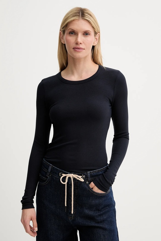 MUNTHE longsleeve CUTEST z elastanem granatowy 247112624769