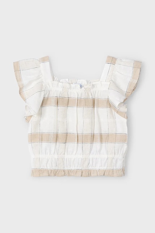 Detská ľanová blúzka Mayoral pásiky béžová 3183.6E.Mini.PPYA
