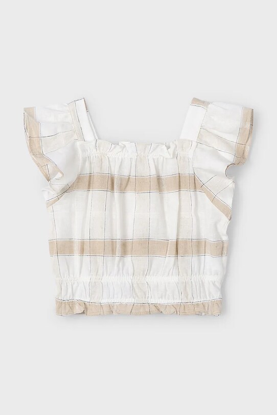 Detská ľanová blúzka Mayoral 3183.6E.Mini.PPYA béžová SS25