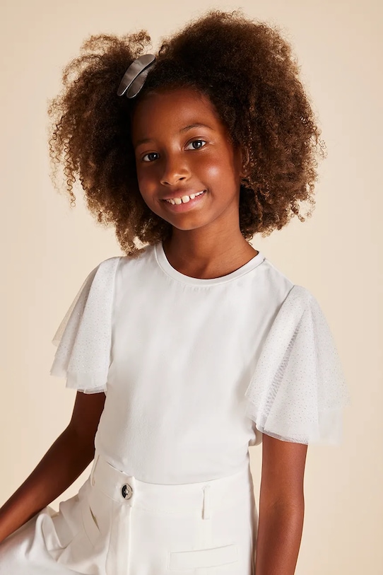 Mayoral bluzka dziecięca z elastanem beżowy 6022.8B.Junior.PPYA