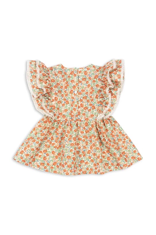 Fete Konges Sløjd bluza de bumbac pentru copii VERBENA TOP GOTS KS102297 portocaliu