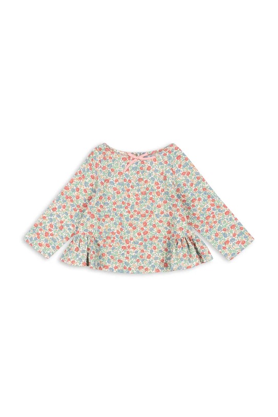 Detská blúzka Konges Sløjd ELIN BOW BLOUSE GOTS KS102432 tyrkysová SS25