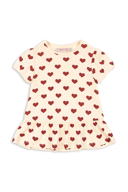 Konges Sløjd bluza de bumbac pentru copii CLASSIC TEE GOTS flori bej KS102548