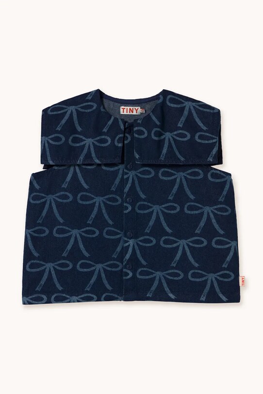 Tinycottons bluzka jeansowa dziecięca BOWS BLOUSE SS25.233 niebieski SS25