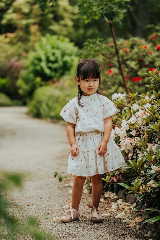 Donsje bluză copii Ezrah Blouse Roses cu modele alb 4095401