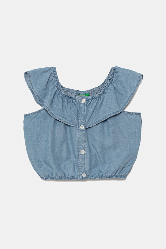 United Colors of Benetton bluză copii uni albastru 5FFKCQ047.G.Seasonal