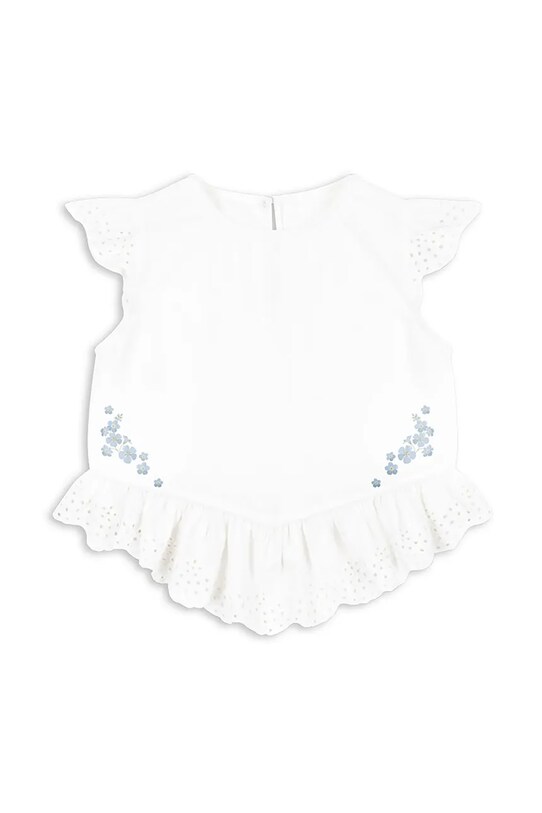 Дитяча бавовняна блузка Konges Sløjd RHW X KS FIORI TOP GOTS KS103599 білий SS25