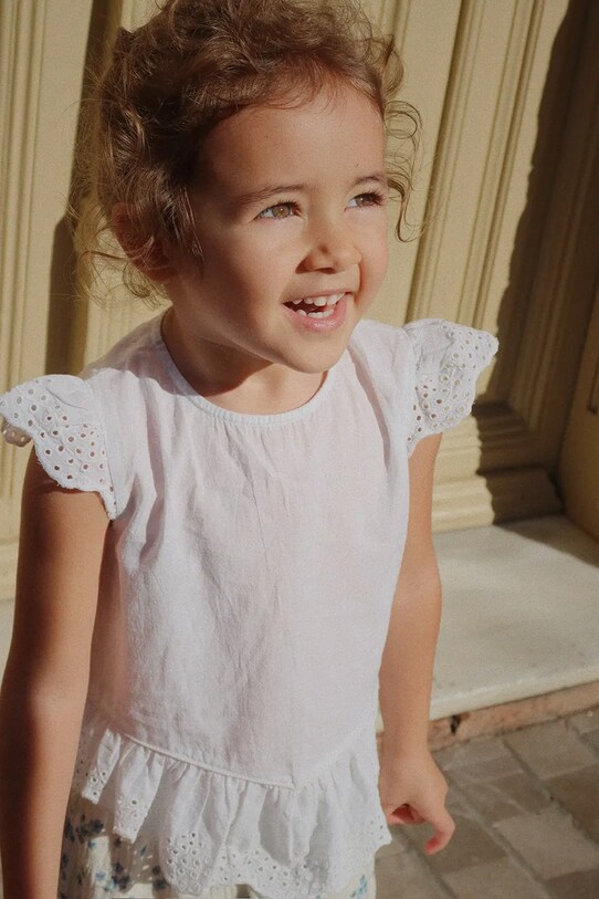 Дитяча бавовняна блузка Konges Sløjd RHW X KS FIORI TOP GOTS KS103599