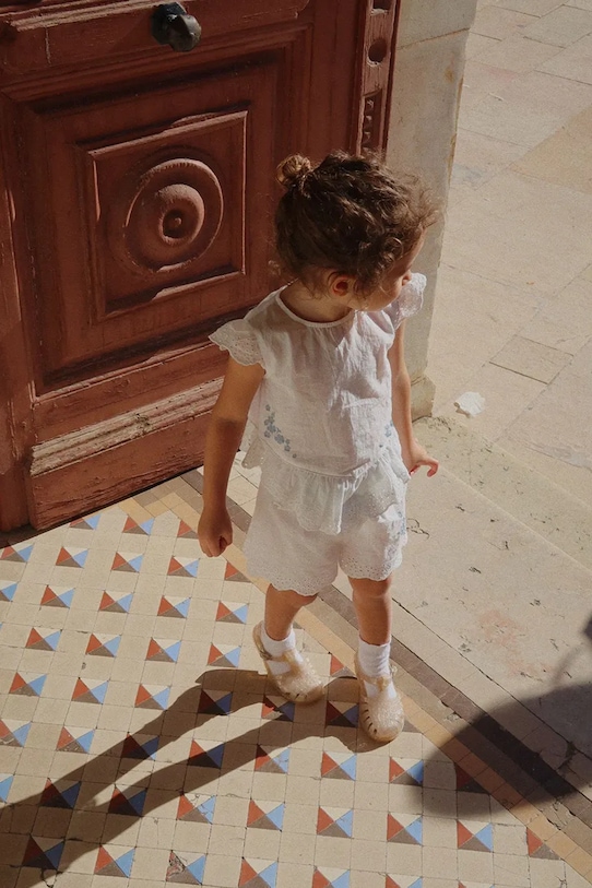 Дитяча бавовняна блузка Konges Sløjd RHW X KS FIORI TOP GOTS KS103599