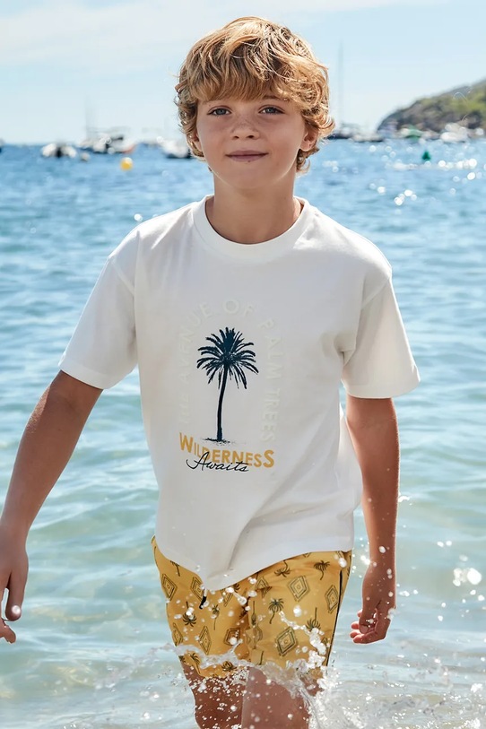 Dětské plavkové šortky Mayoral Planet friendly žlutá 6685.7C.Junior.PPYA