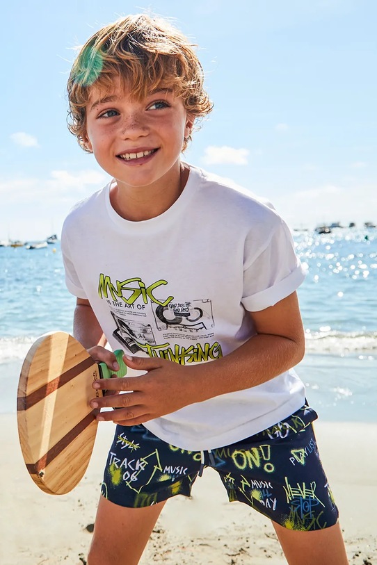 Mayoral szorty kąpielowe dziecięce Planet friendly granatowy 6685.7C.Junior.PPYA