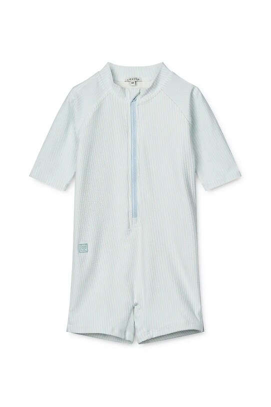 Liewood costum de baie pentru copii Max Seersucker Shortsleeve Swim Jumpsuit LW17603 albastru SS25
