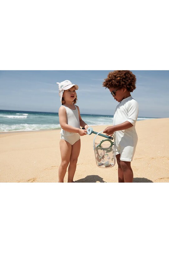 Liewood costum de baie pentru copii Max Seersucker Shortsleeve Swim Jumpsuit LW17603 albastru