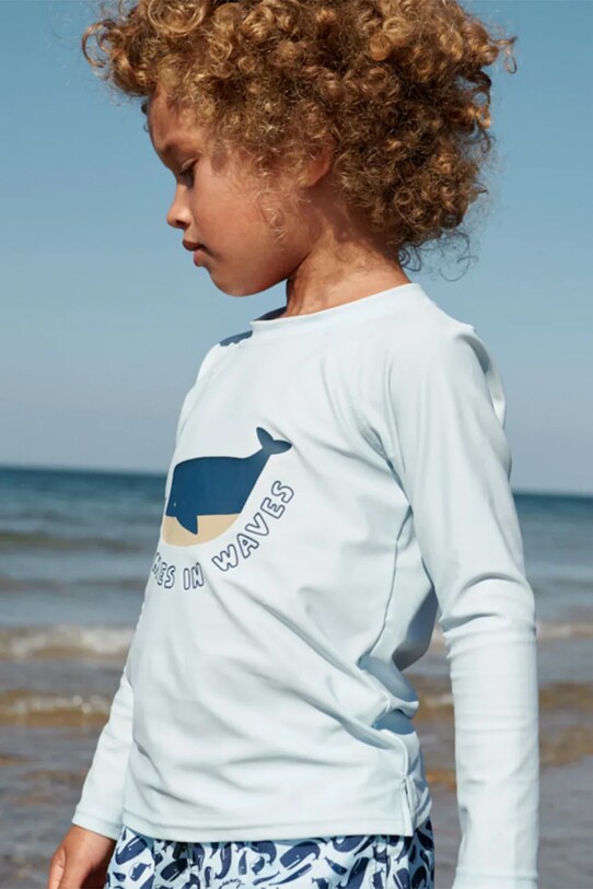 Liewood longsleeve kąpielowy dziecięcy Noah Placement Longsleeve Swim Tee niebieski LW19008