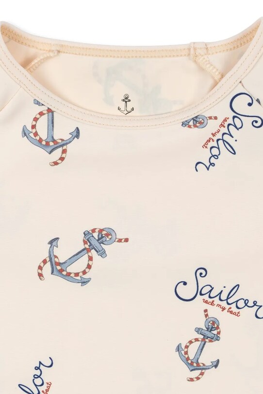 Băieți Konges Sløjd longsleeve de baie pentru copii ASTER SWIM BLOUSE GRS KS103271 bej