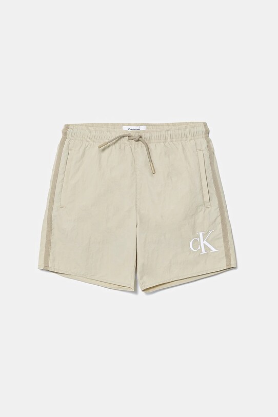Дитячі шорти для плавання Calvin Klein Jeans Planet friendly бежевий KV0KV00057.PPYA