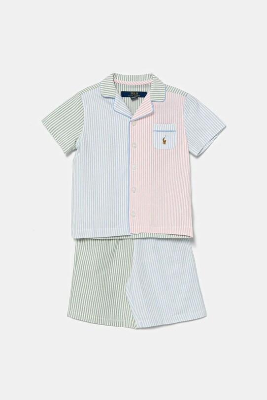 Polo Ralph Lauren gyerek pamut pizsama együttes kék 9P0221