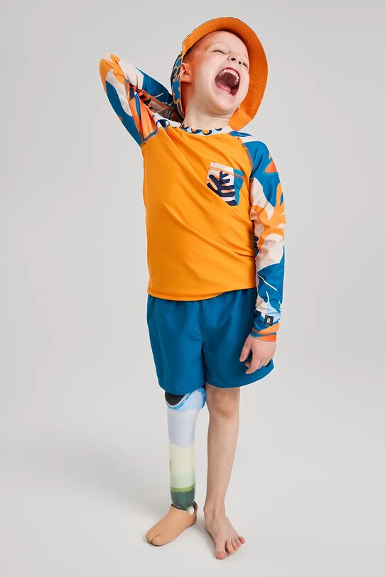 Дитячий купальний лонгслів Reima Kroolaus помаранчевий 5200150A.PPYA