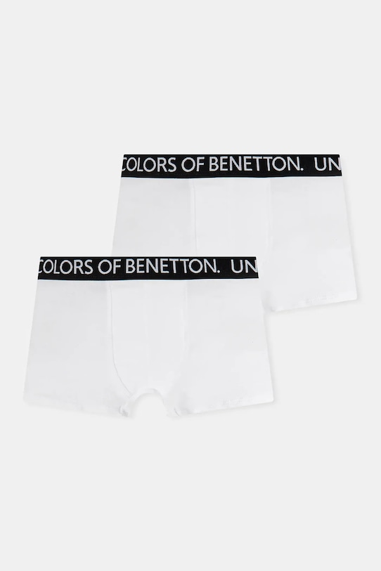 Παιδικά μποξεράκια United Colors of Benetton 2-pack εφαρμοστό σορτς μπόξερ λευκό 3OP80X230.G.Reprop.PPYA