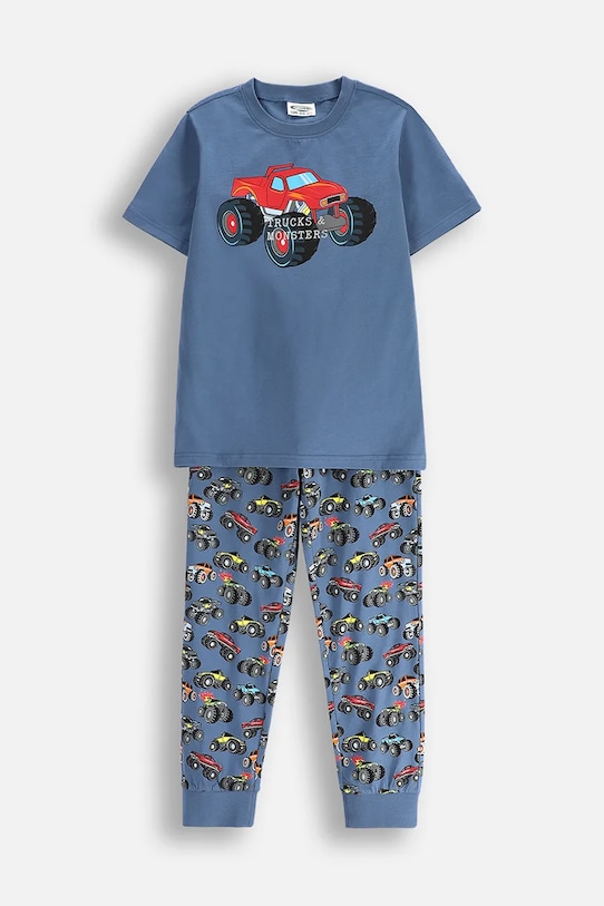 Dječja pamučna pidžama Coccodrillo print zelena WC5448219PJS