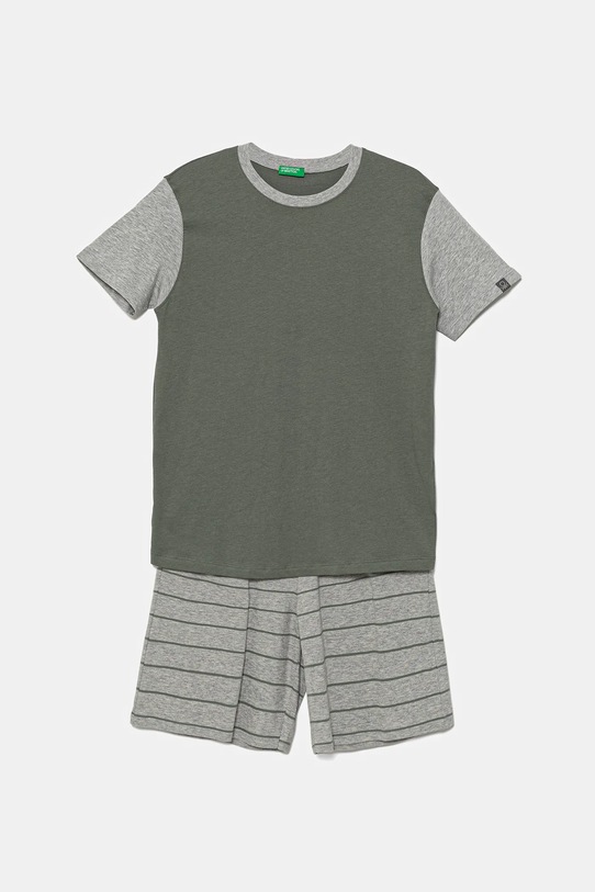 United Colors of Benetton piżama bawełniana dziecięca 2-pack wzorzyste zielony 30960P08R.G.Seasonal