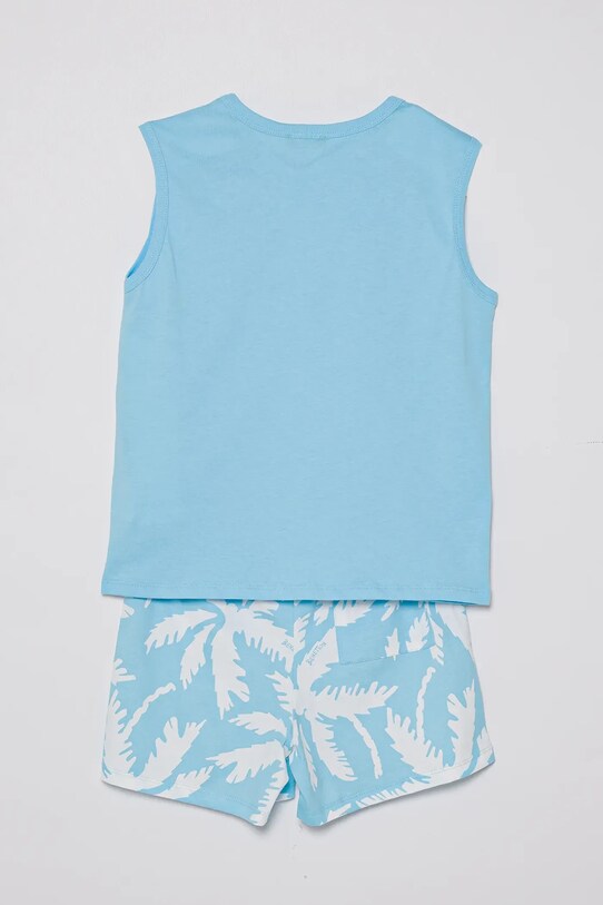 Detské bavlnené pyžamo United Colors of Benetton 30960P08P.G.Seasonal modrá SS25