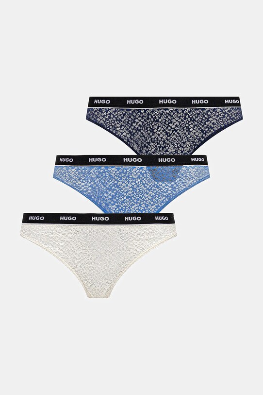 HUGO stringi 3-pack koronka granatowy 50535265