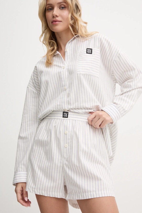 Pamučne kratke hlače za plažu HUGO pamuk bijela 50531657