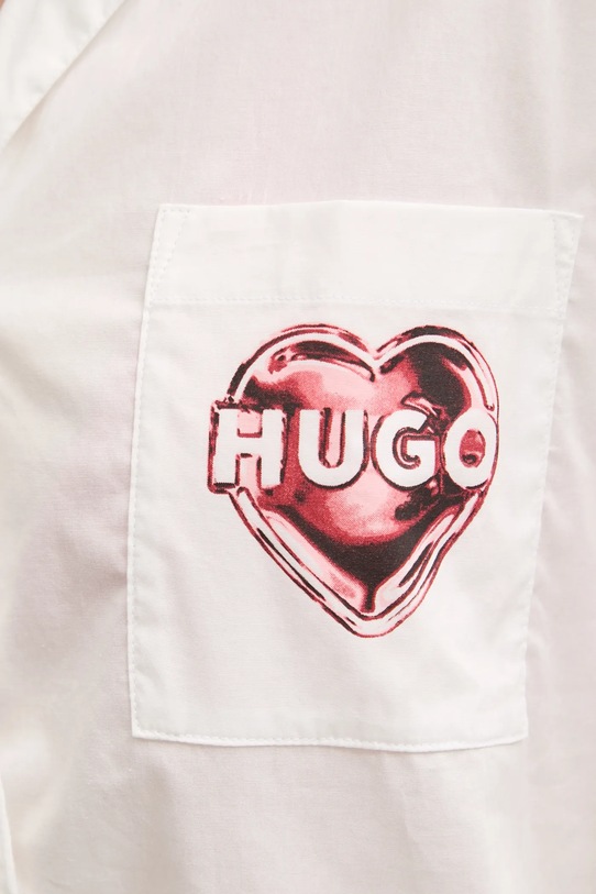 HUGO cămașă de plajă din bumbac 50531675 alb