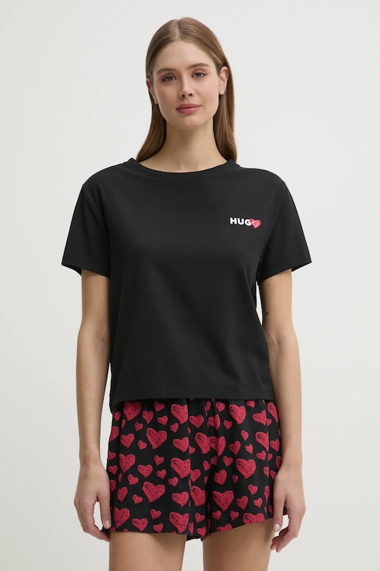 HUGO tricou lounge print negru 50534300