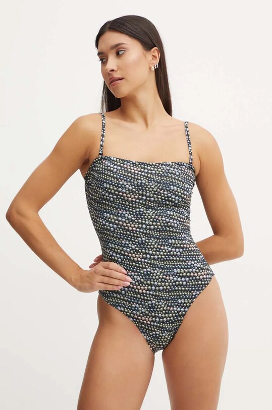 Vilebrequin costum de baie dintr-o bucată FACETTE cu balene negru FTEBH113