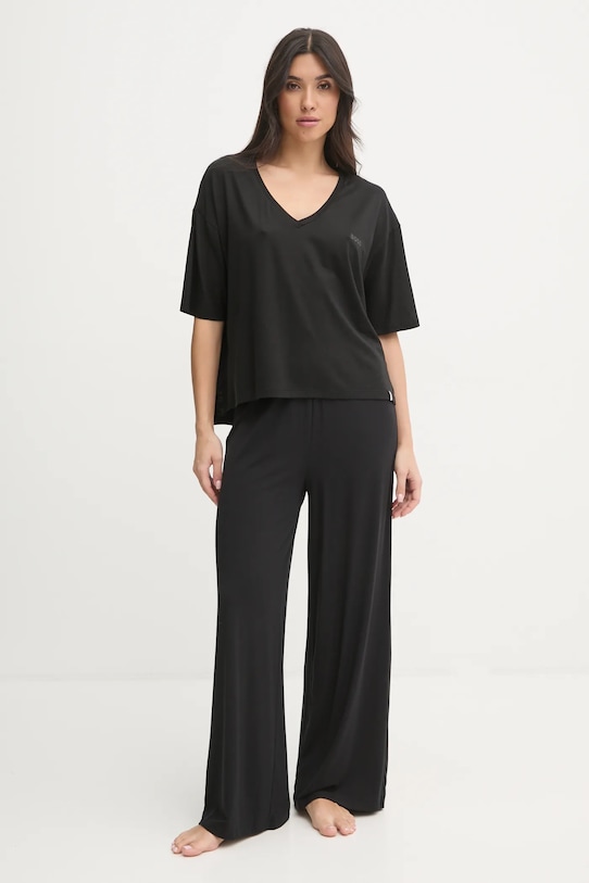 BOSS spodnie piżamowe 50535703 czarny SS25