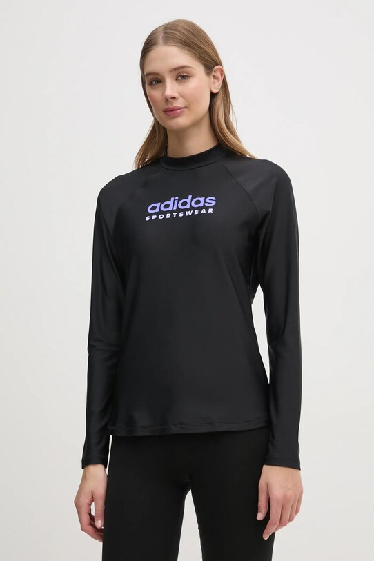 Plavecké tričko s dlouhým rukávem adidas W RASHGD LS černá JD2141