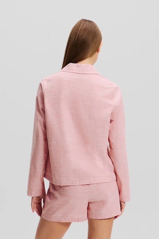 Bavlněné pyžamo Karl Lagerfeld A1W45004 růžová SS25