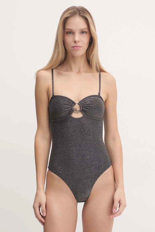 Karl Lagerfeld costum de baie dintr-o bucată usor rigidizat negru A1W46017