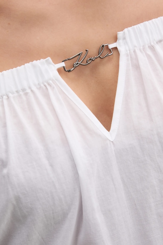 Φόρεμα παραλίας Karl Lagerfeld A1W46029 λευκό