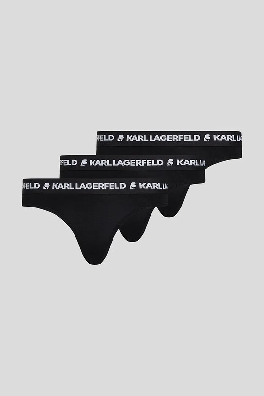 Karl Lagerfeld slip din bumbac 3-pack figi negru A1W47148