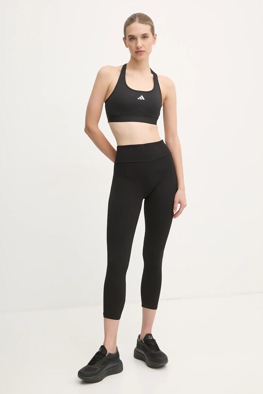 adidas Performance biustonosz sportowy PowerReact JG1406 czarny SS25