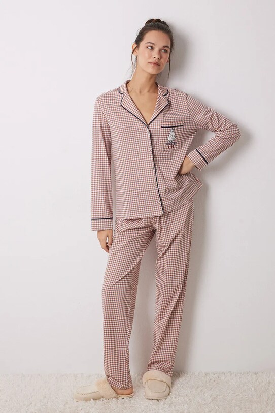 Pamučna pidžama women'secret MOOMIN pletivo narančasta 3138616
