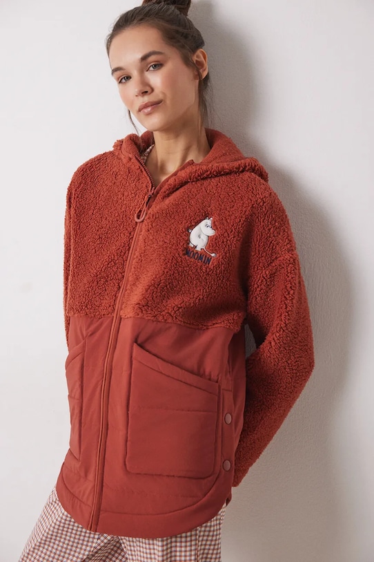 Župan women'secret MOOMIN pletenina burgundské 4418926