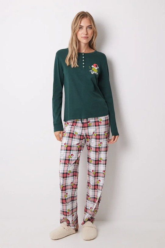 Bavlněné pyžamo women'secret GRINCH potisk zelená 3138653