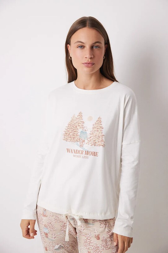 women'secret pijamale de bumbac DAILY TEDDY 3598076 bej SS25
