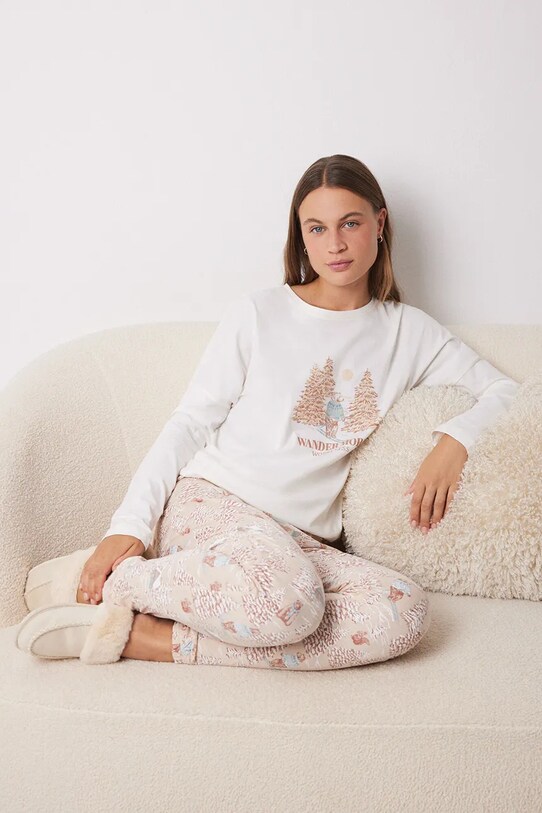 women'secret pijamale de bumbac DAILY TEDDY 3598076 bej