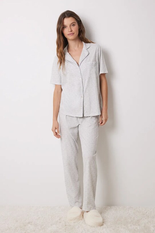 women'secret pigama in lana DAILY FROSTED set grigio 3598099