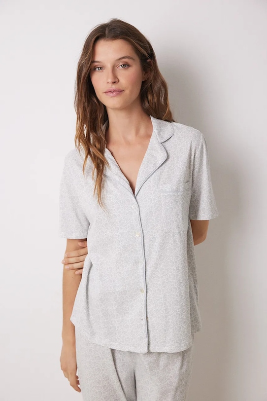 Bavlnené pyžamo women'secret DAILY FROSTED 3598099 sivá SS25