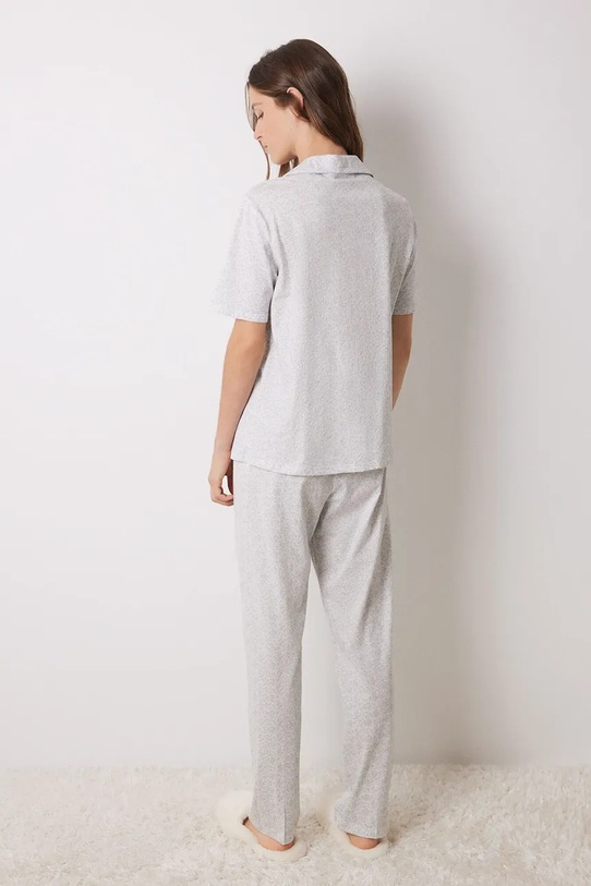 Bavlnené pyžamo women'secret DAILY FROSTED sivá 3598099