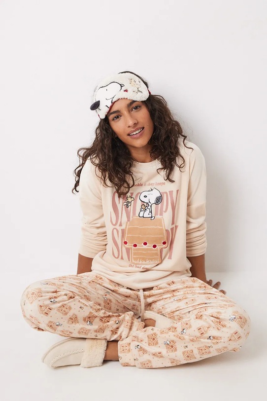 women'secret piżama SNOOPY 3138636 beżowy