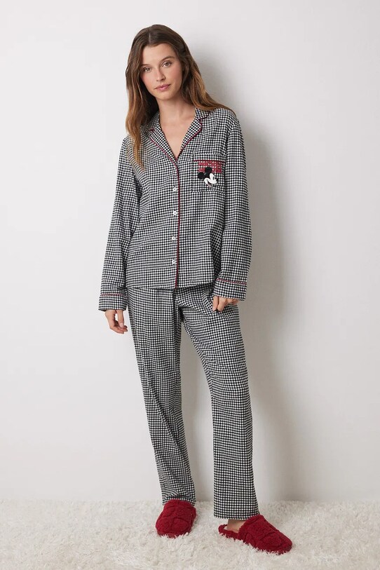 Bavlnené pyžamo women'secret MICKEY bavlna čierna 3138595