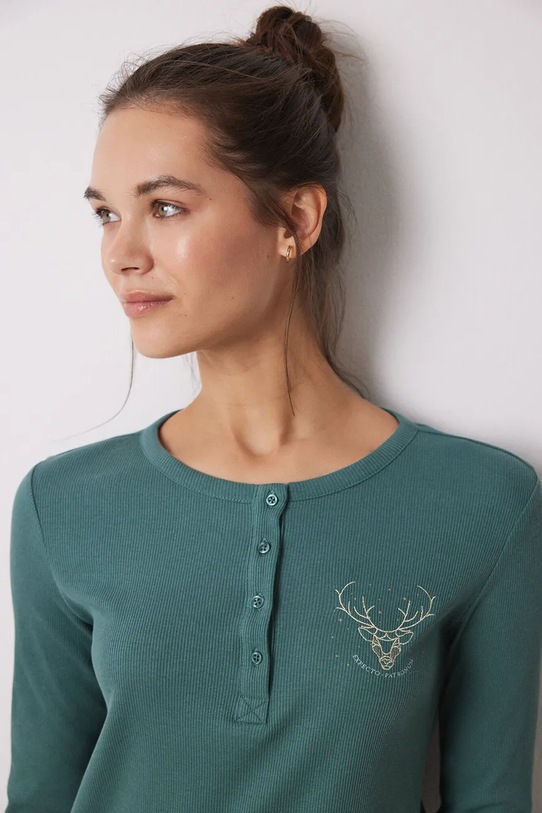 Одежда Хлопковая пижама women'secret HARRY POTTER 3138601 зелёный